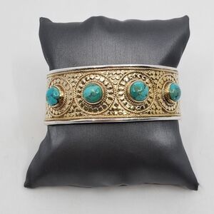 Anna Beck 6.44ctw Turquiose Dot Cuff Bracelet
